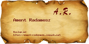 Ament Radamesz névjegykártya
